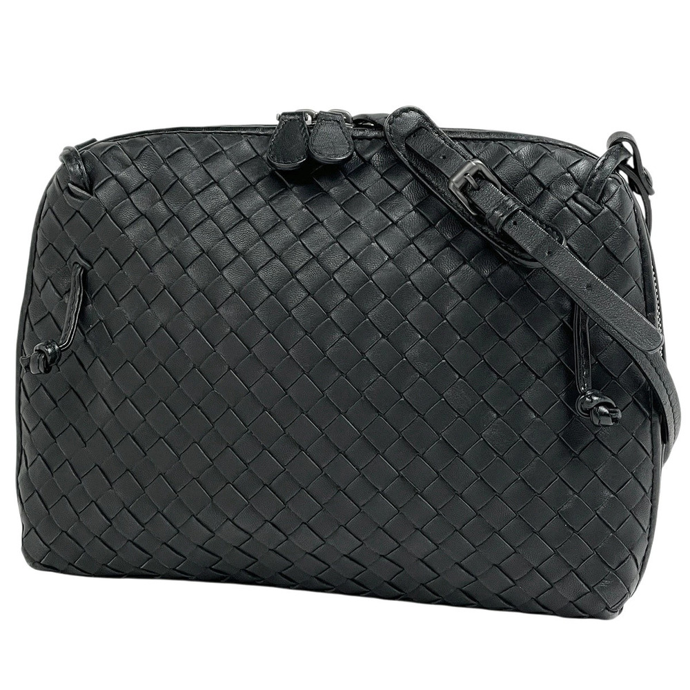 Bottega Veneta Intrecciato Nodini Shoulder Bag Leather Black